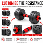 Customise resistance with Home Gymer 50KG Standard Set - mix 1.25kg 3kg 5kg plates with spin-lock collars and non-slip grip - Standard Set